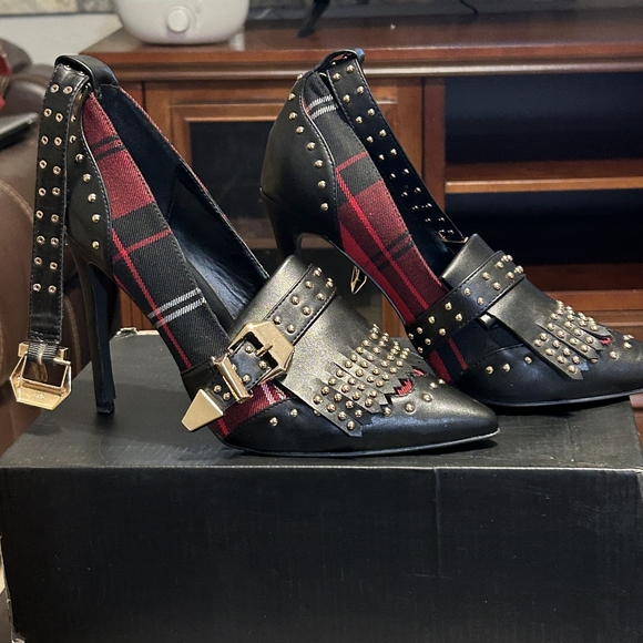 HAND MADE BEAUTIFUL ELEGANT WOMEN  SHOES COLOR RED AND BLACK  SIZE 9 - Picture 6 of 7